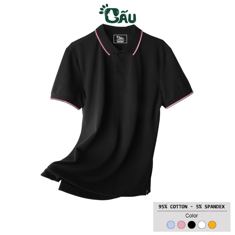 Áo thun Polo GẤU 194 Cá Sấu Viền Cổ Unisex vải cá sấu Poly co dãn 4 chiều dày dặn form gerular fit - 3 SỌC