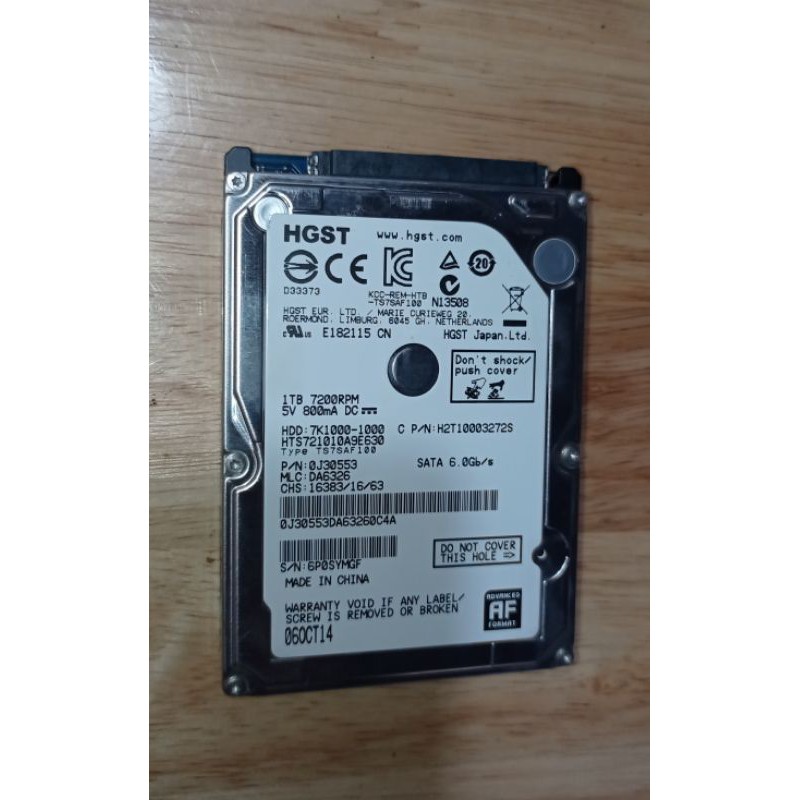 Ổ cứng laptop HGST 1TB bóc máy