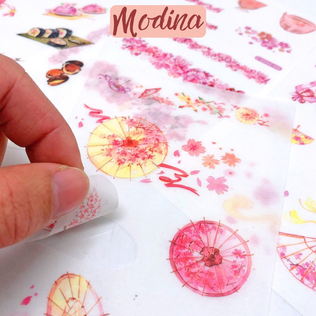 Set 6 tấm sticker trang trí sổ, hình dán sticker cute