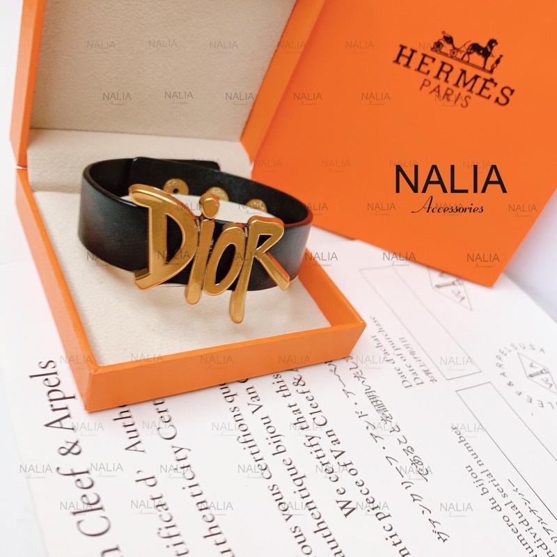 Lắc tay dây da D I O R , lắc da đẹp.bản víp