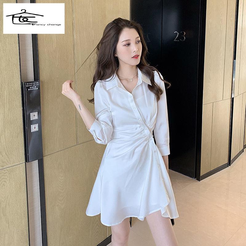 Set Áo Sơ Mi Trắng Và Chân Váy Thiết Kế Độc Đáo Thời Trang Sang Trọng Cho Nữ