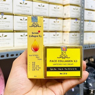 Combo kem face collagen x3 và serum collagen x3 đông anh