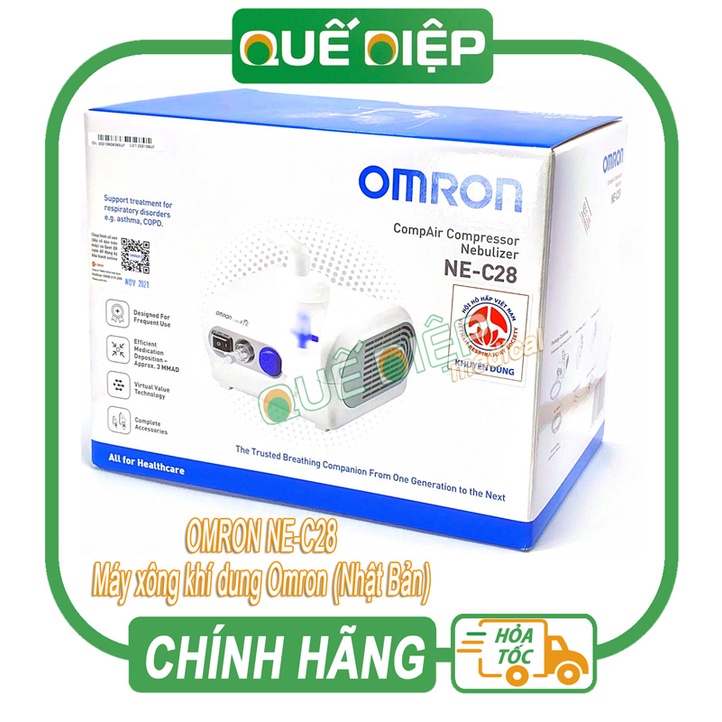 OMRON NE-C28 - Máy xông khí dung OMRON NE C28, tốc độ xông 0,4ml / phút, kích thước hạt nhỏ MMAD 3µm