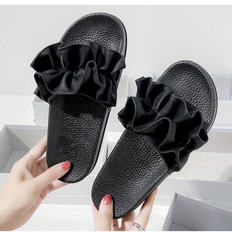 Dép Xỏ Ngón Đế Bằng Phối Ren Xinh Xắn Dành Cho Nữ