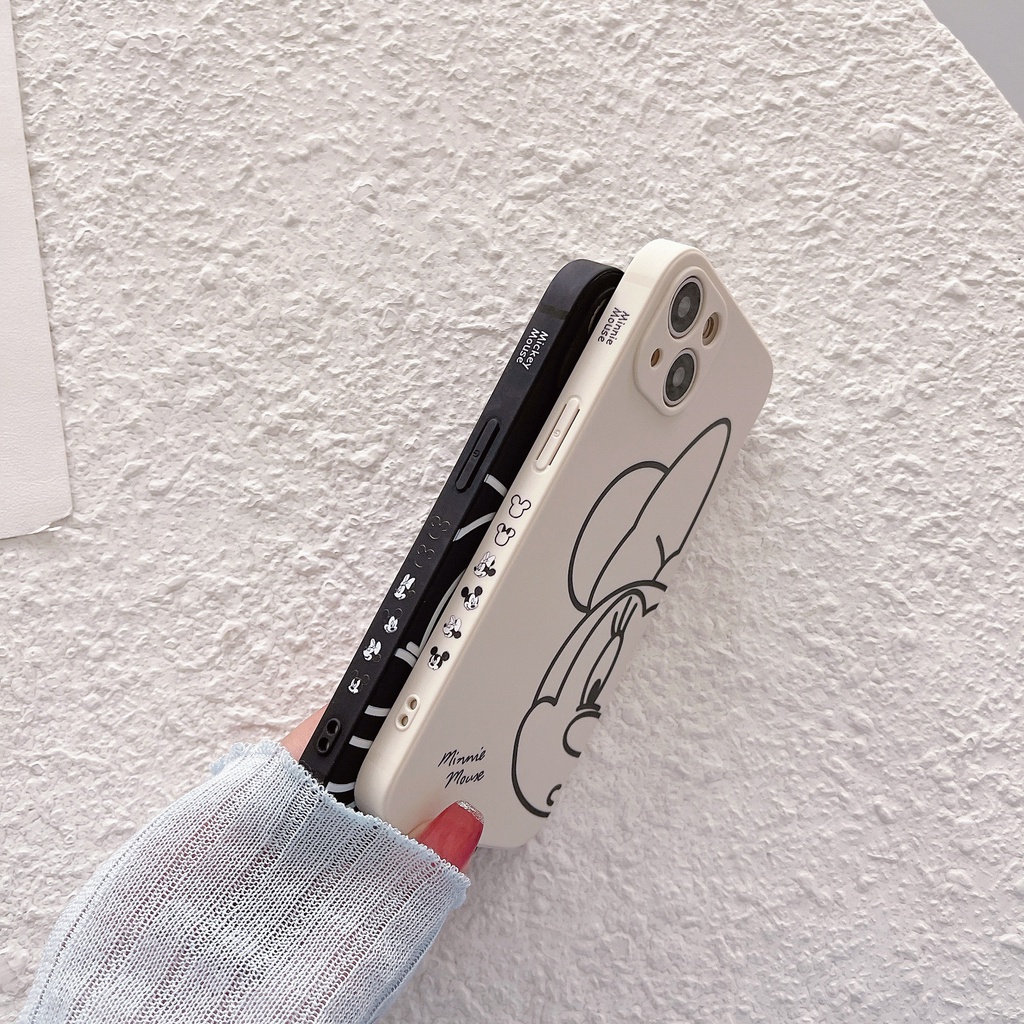 Ốp Điện Thoại In Hình Mickey/Minnie Cho iPhone13Pro/7Pro/XS/11 13mini 13Promax 11 12 13 7p