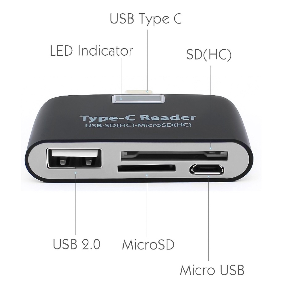 Đầu Đọc Thẻ Nhớ Usb 3.1 Usb-C Tf Sd Otg 3 Trong 1