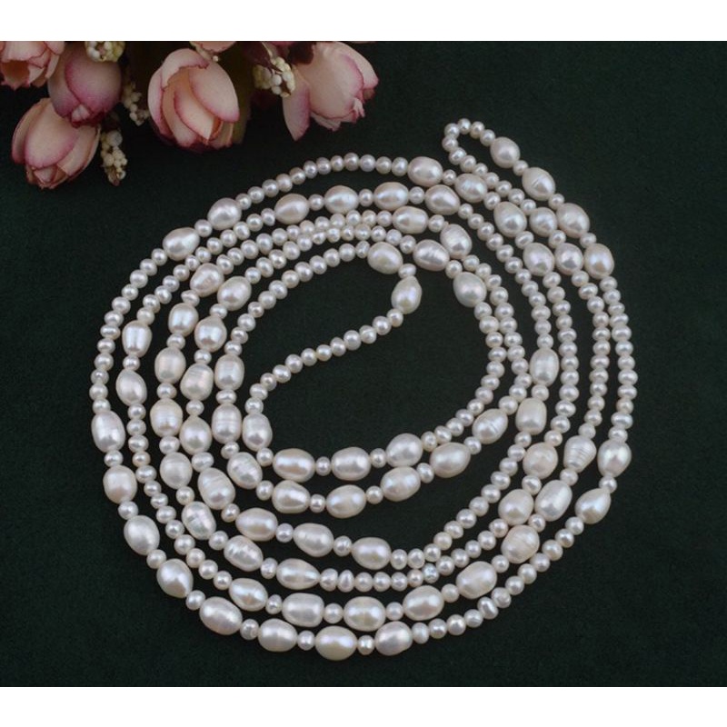 Dây chuyền hạt ngọc trai nhân tạo mix nhiều size 150cm cho nữ