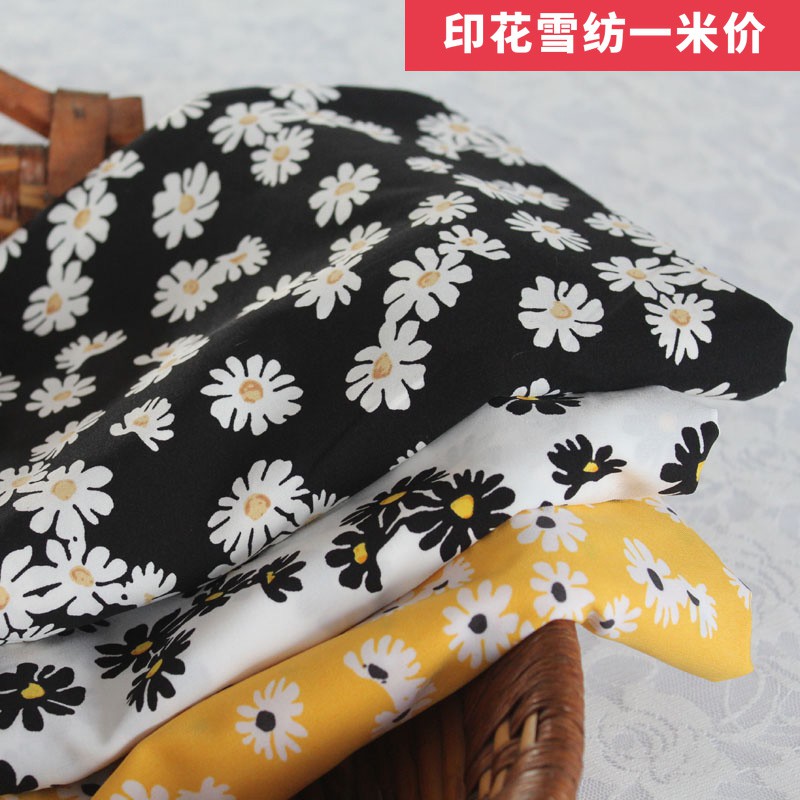 Vải chiffon họa tiết hoa cao cấp dùng may đầm DIY phong cách mùa hè