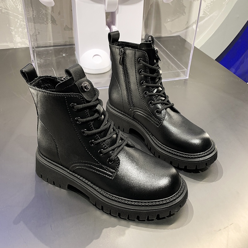 Giày bốt nữ IELGY cao đến mắt cá cột dây phong cách Anh Quốc retro thời trang cá tính  | BigBuy360 - bigbuy360.vn