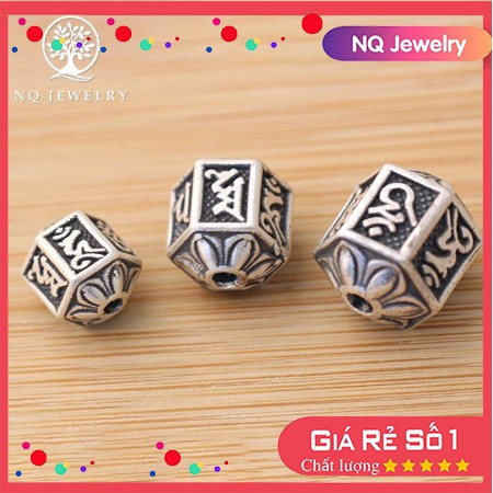 Charm bạc lục tự xỏ ngang - NQ Jewelry