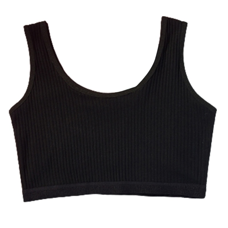 Áo Bra Cotton Hai Dây Bản Rộng Màu Trơn Kiểu Thể Thao Cho Bạn Gái Tuổi Teen