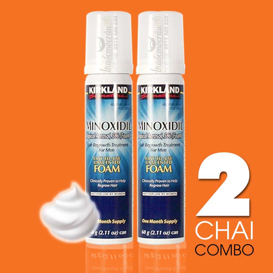 Thuốc mọc râu Minoxidil 5% dạng bọt combo 2 chai