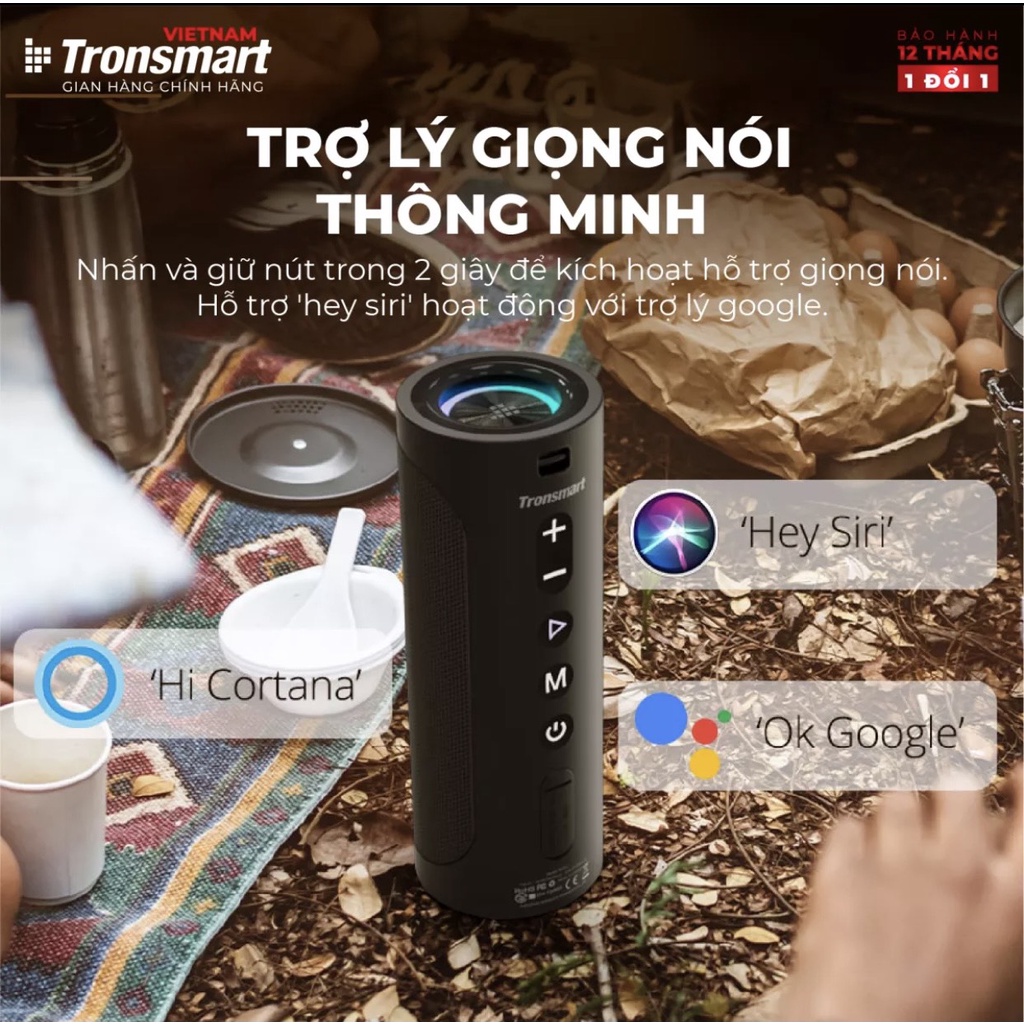 Loa Bluetooth Tronsmart T6 Pro 45W Chống nước IPX6 Ghép nối 2 loa - Hàng chính hãng