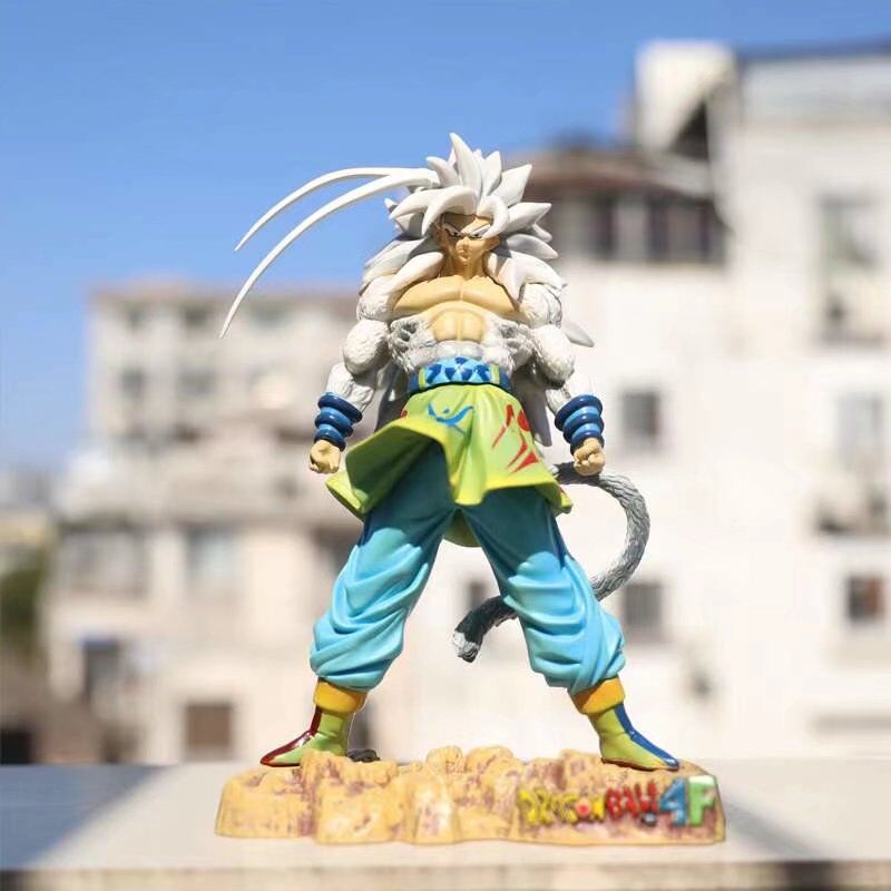 Sản phẩm mới tại chỗ anime bảy viên ngọc rồng mũgk super saiyan monkey king super five white hair goku hình đóng hộp mô hình trang trí hình kỳ nghỉ