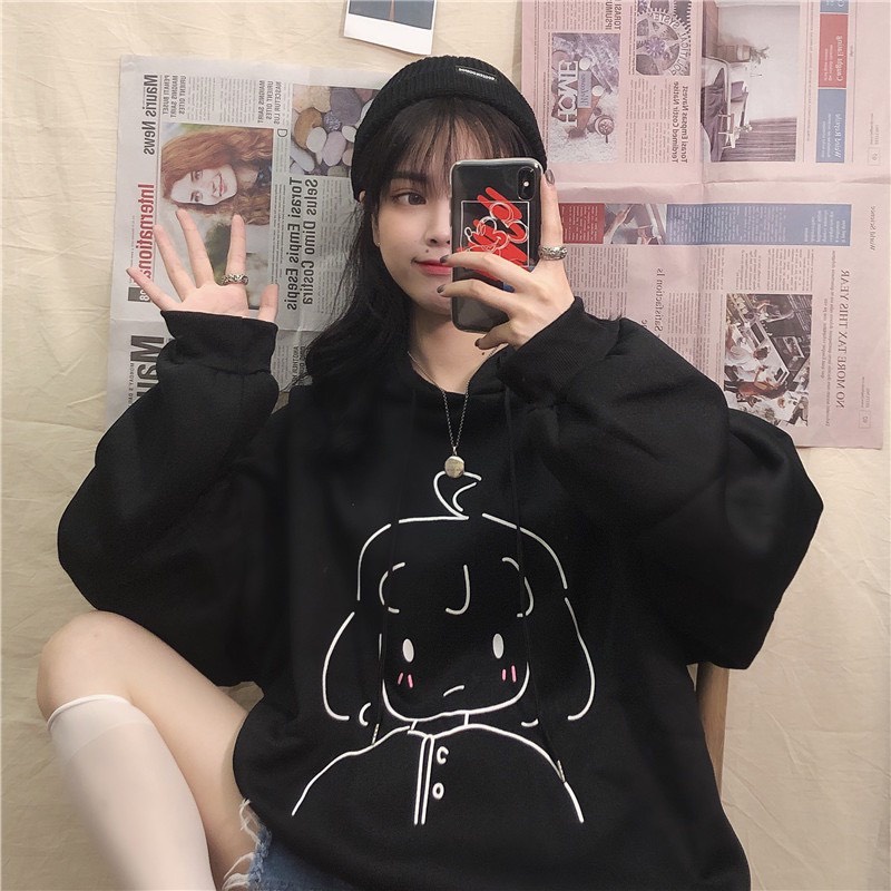 Áo hoodie nữ mẫu in hình cô gái trẻ trung nằng động cực xin
