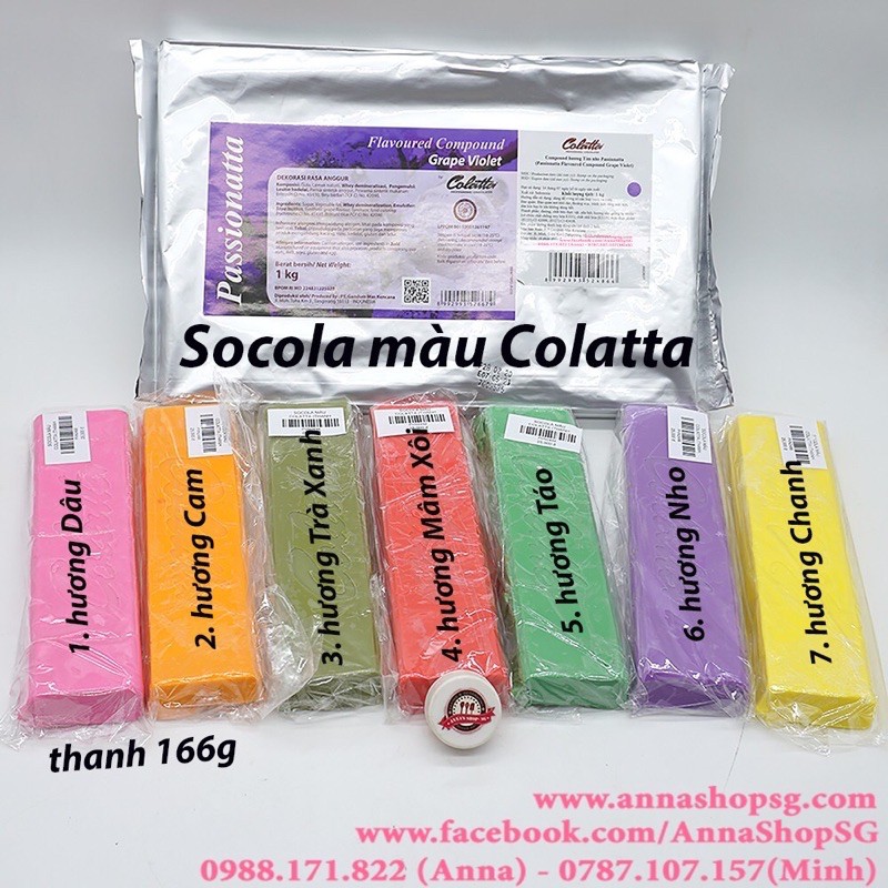 Socola màu Collata thanh 166g