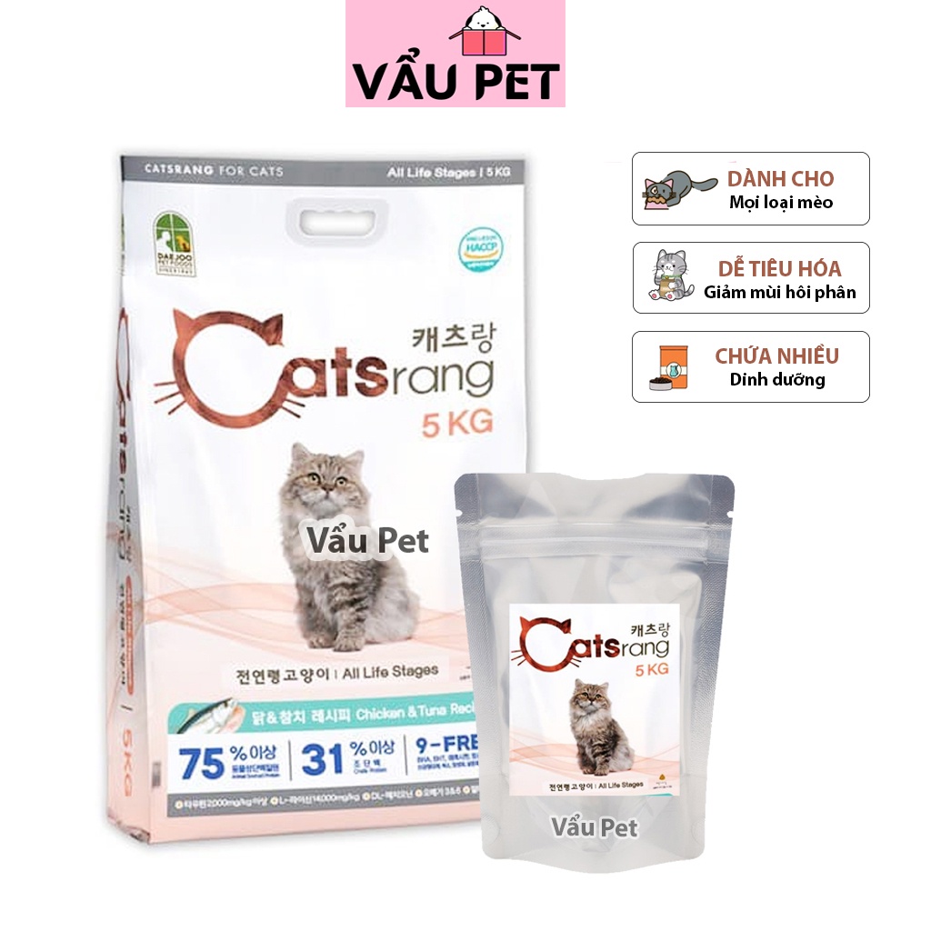 Thức ăn cho mèo Catsrang - Thức ăn hạt cho mèo túi zip 500g nhập khẩu Hàn Quốc