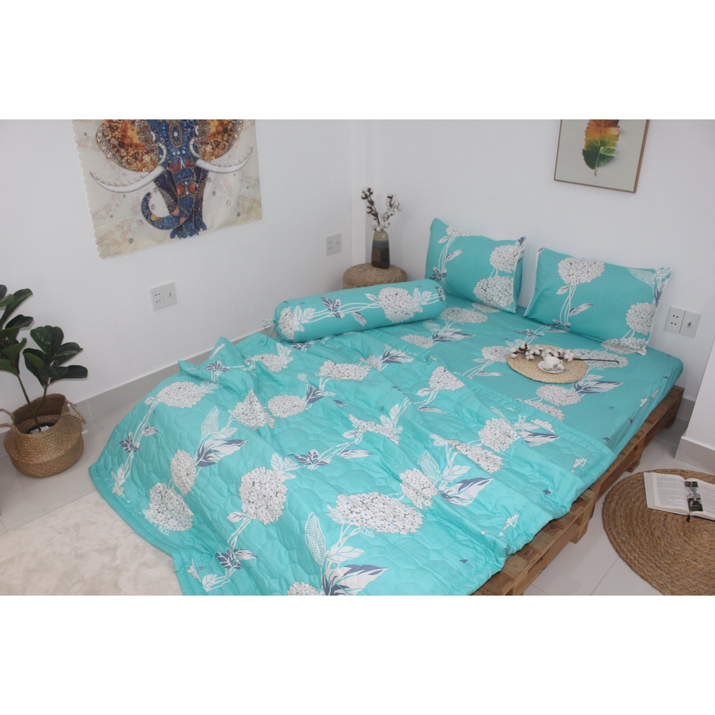 Bộ drap gối KHA LY - 100% cotton thiên nhiên - Tú Cầu Lý - VN265