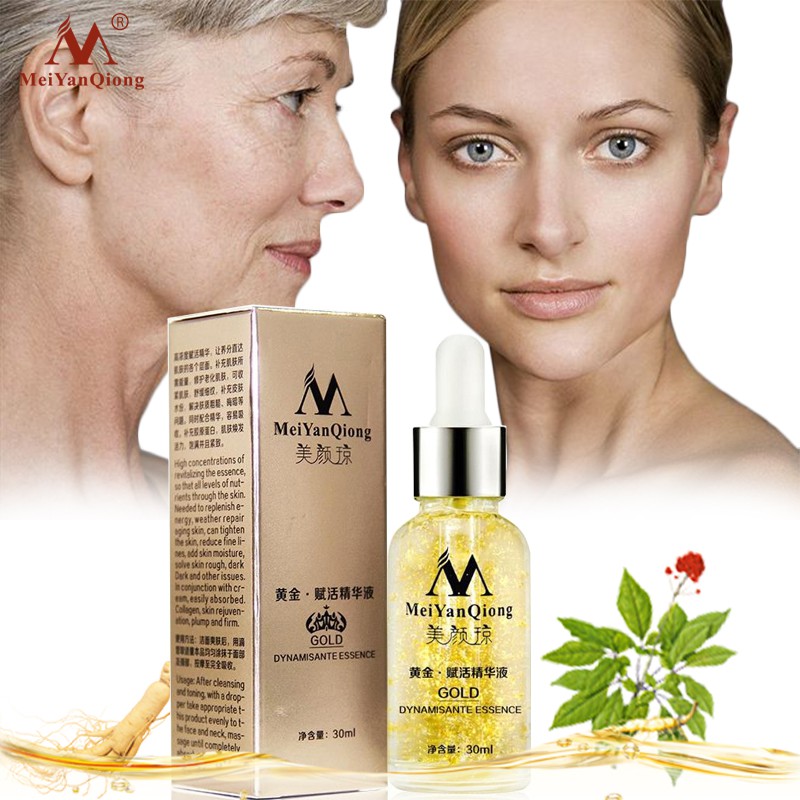 Serum phục hồi vàng MeiYanQiong Làm trắng làm căng da Giảm đường nét mịn Bổ sung độ ẩm cho da Giải quyết tình trạng da xỉn màu thô ráp 30ml