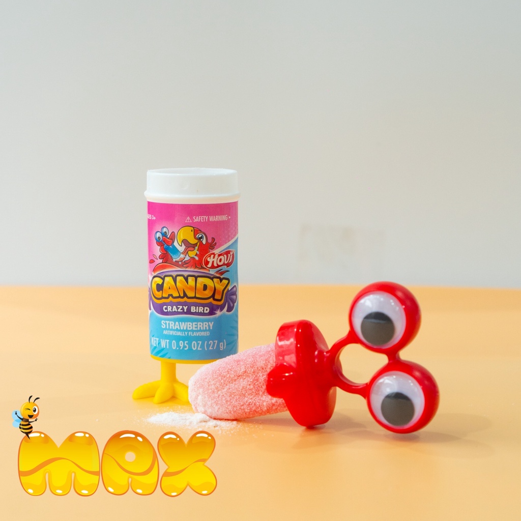 Kẹo mút chấm bột đường Hovi Crazy Bird 3 vị hãng Zed Candy Hà Lan