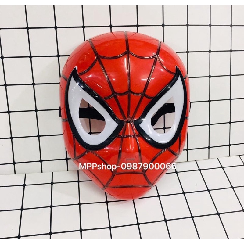 Mặt nạ người nhện có đèn hoá trang / mặt nạ spider man siêu anh hùng