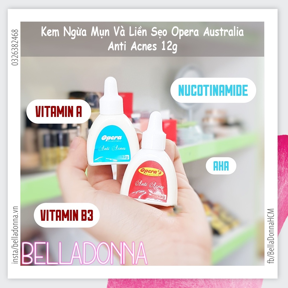 Kem Ngừa Mụn Và Liền Sẹo Opera Australia Anti Acnes 12g (Hộp đỏ: mụn đầu đen, mụn cám,…)