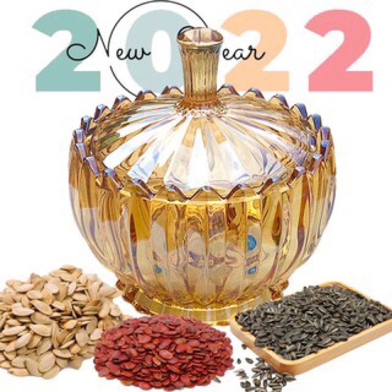 THỐ THỦY TINH ĐỰNG HẠT DƯA HẠT BÍ Ô MAI MÀU VÀNG KIM LOẠI TO