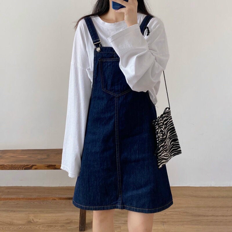 Yếm Jean Váy Form Rộng Ulzzang Dáng Suông