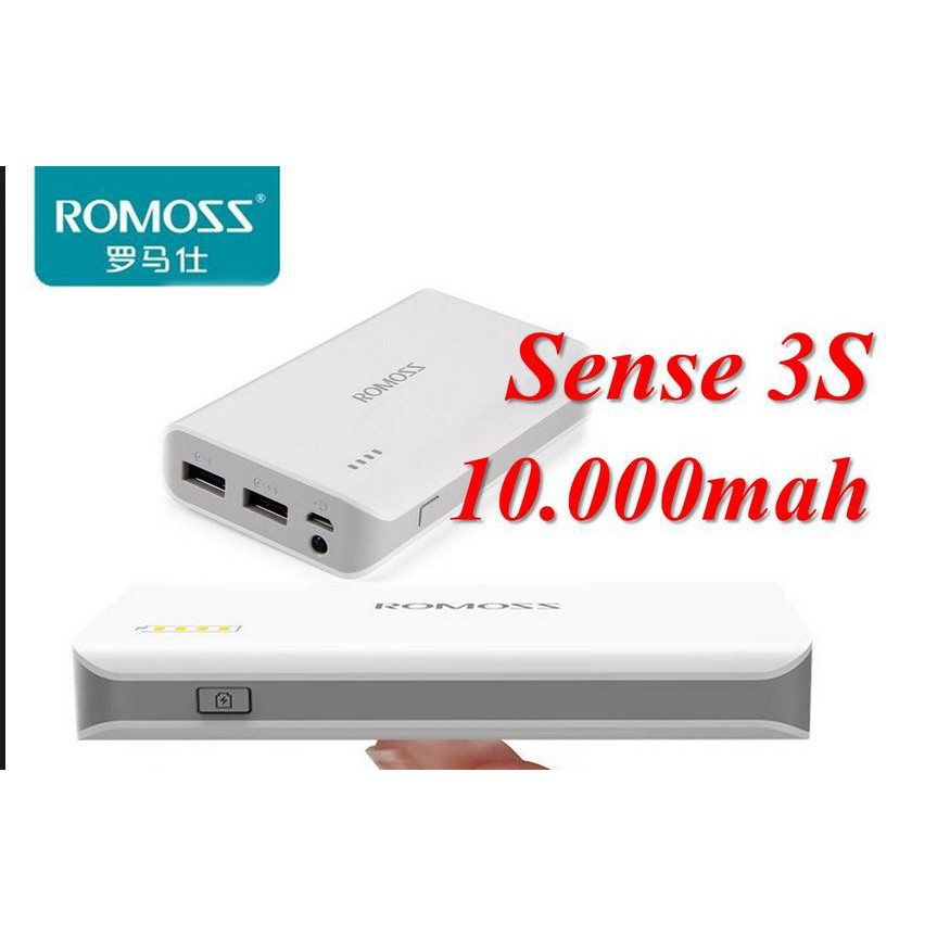 Pin sạc dự phòng Romoss SENSE 3S 10.000mah (Trắng)