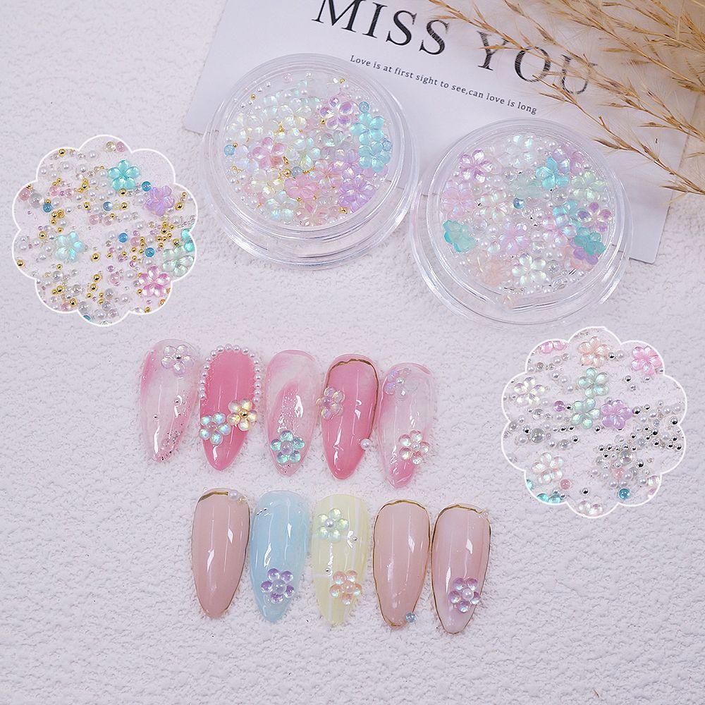 OCEANMAP Phụ Kiện Trang Trí Móng Tay 3D Hình Hoa / Trái Cây Hoạt Hình Xinh Xắn DIY