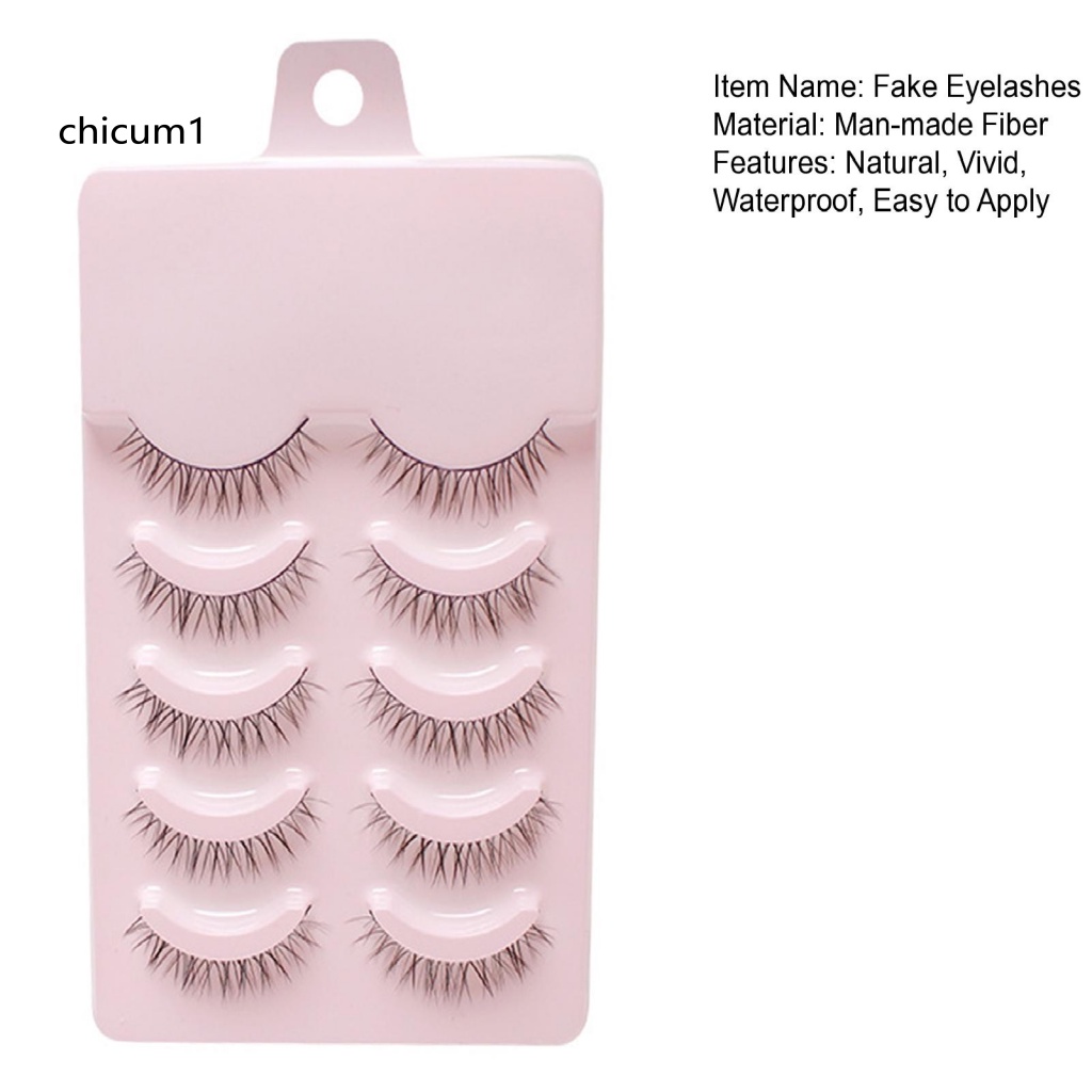 Set 5 Cặp Lông Mi Giả Cong Tự Nhiên Không Gây Kích Ứng