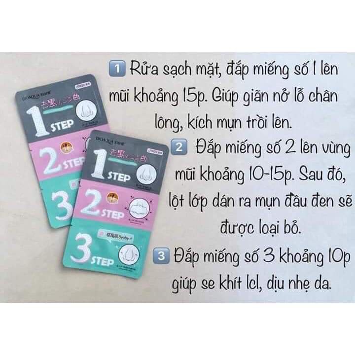 Bán sỉ 10 set mặt nạ lột mụn đầu đen 3 bước bioaqua - lột mụn đầu đen ở mũi