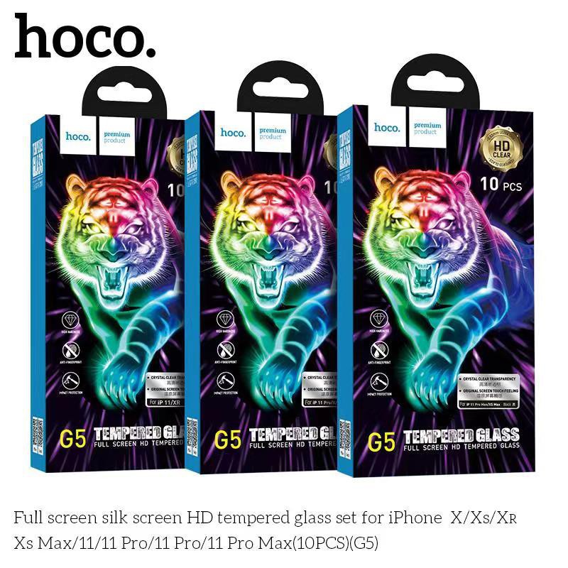 MIẾNG DÁN Kính cường lực FULL MÀN HOCO G5 iPhone 6/7/8, 6+,7+,8+,X,XR,XS MAX, 11 PRO MAX, 11 / 11 PRO