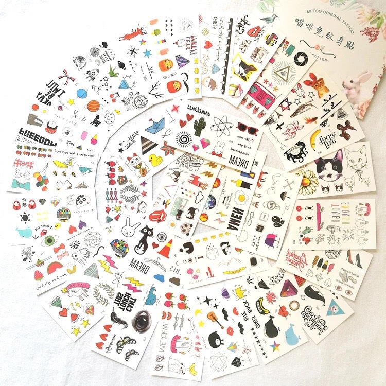 Hình Xăm Dán Chống Thấm Lâu Trôi Hình Hoạt Hình Phong Cách Hàn Quốc Đáng Yêu 1 Cái