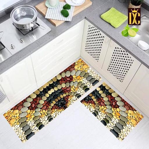 Combo 2 miếng thảm bếp 3D chống trơn bám sàn - Kích thước 120x40 và 60x40 (Giao màu ngẫu nhiên)