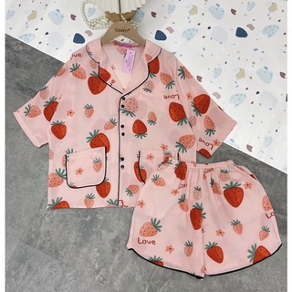 Đồ bộ mặc nhà pyjama cộc đùi chất lụa mango hãng cao cấp