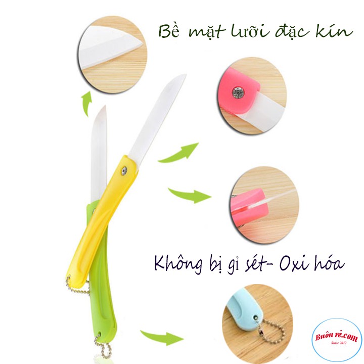 Dao Sứ Gọt Hoa Quả Gấp Gọn Không Gỉ Set - br00339