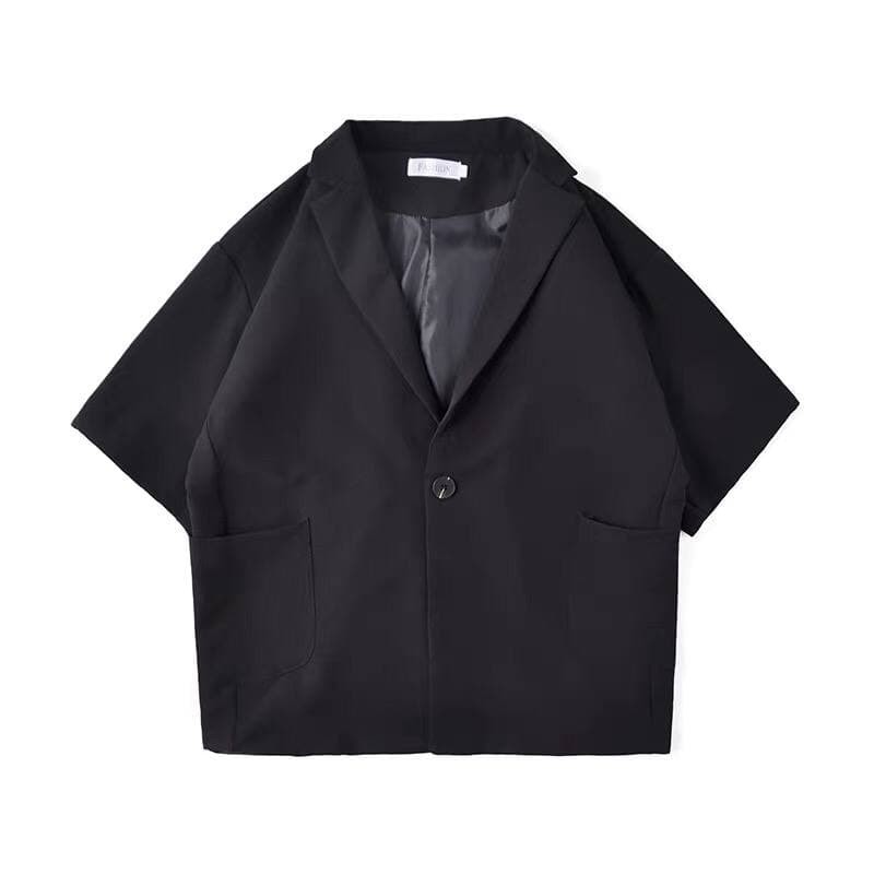 Áo blazer tay lỡ unisex nam nữ MALTRIK, áo vest form rộng, áo khoác blazer tay cộc hè thu phong cách Hàn Quốc
