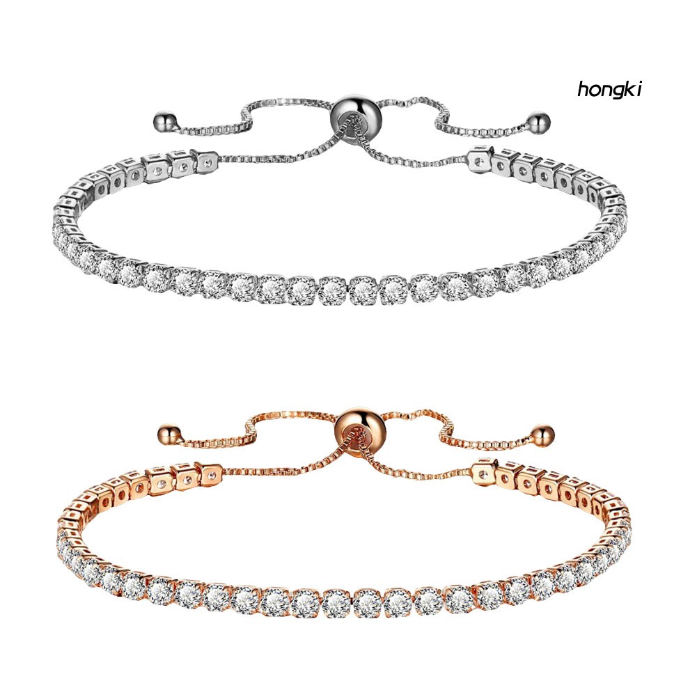 Vòng đeo tay đính đá zircon nhân tạo lấp lánh thời trang cho nữ