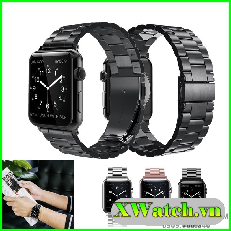 Dây Apple Watch kim loại thép không gỉ seri 1 2 3 4 5 38mm 40mm 42mm 44mm