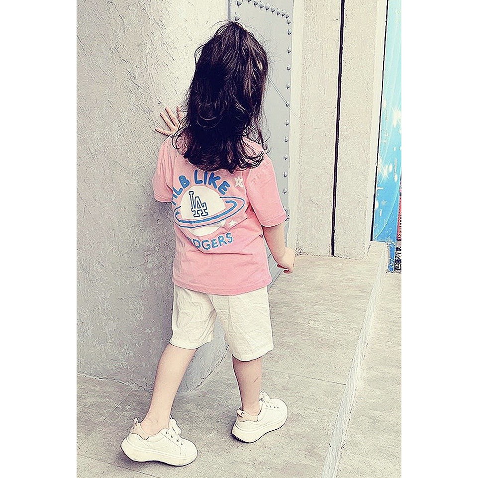 (HÀNG XUẤT XỊN) Áo kid M//L//B L//A hồng cam dành cho bé, bản đẹp cao cấp