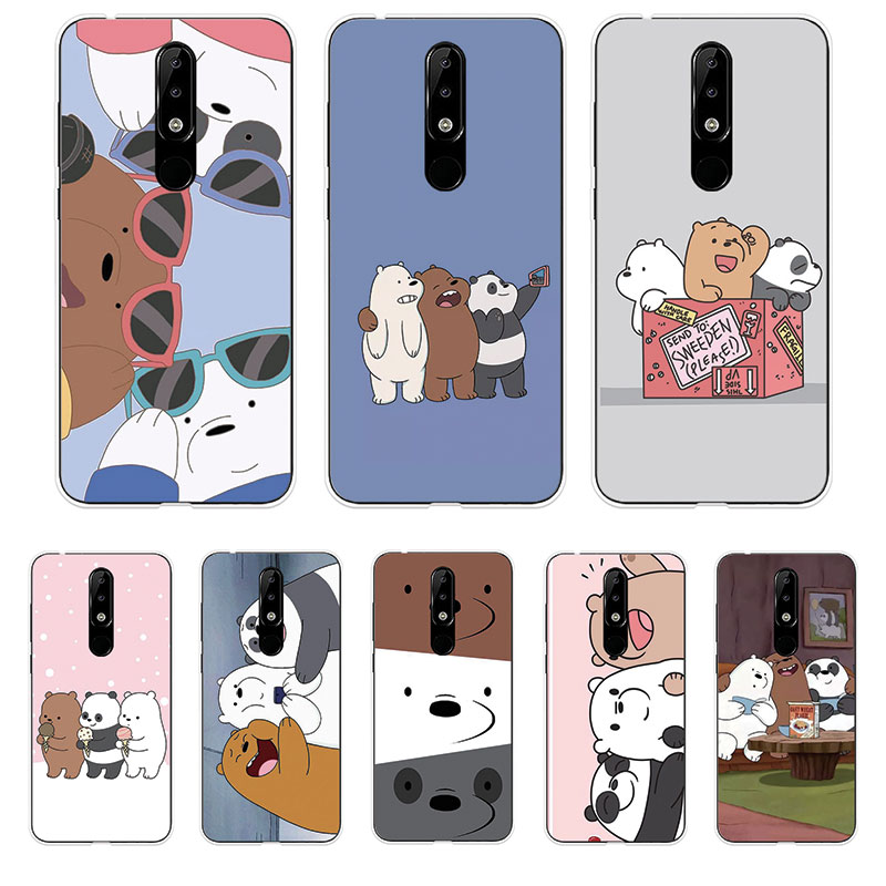 Nokia 2.1 3.1 5.1 6.1 Plus X5 X6 Soft TPU Silicone Phone Case Cover Three Bare Bears 3