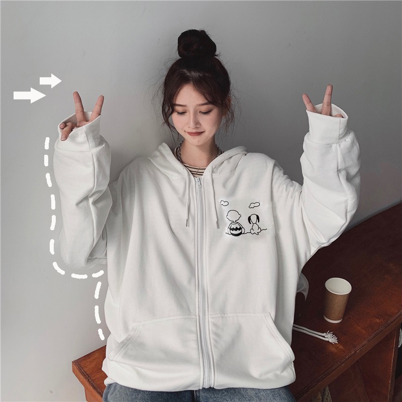 HOODIE  ZIP HOẠT HÌNH❤️ áo khoác chống nắng dây kéo form rộng nam nữ có nón ULZZANG style VIVU123STORE   HOD110