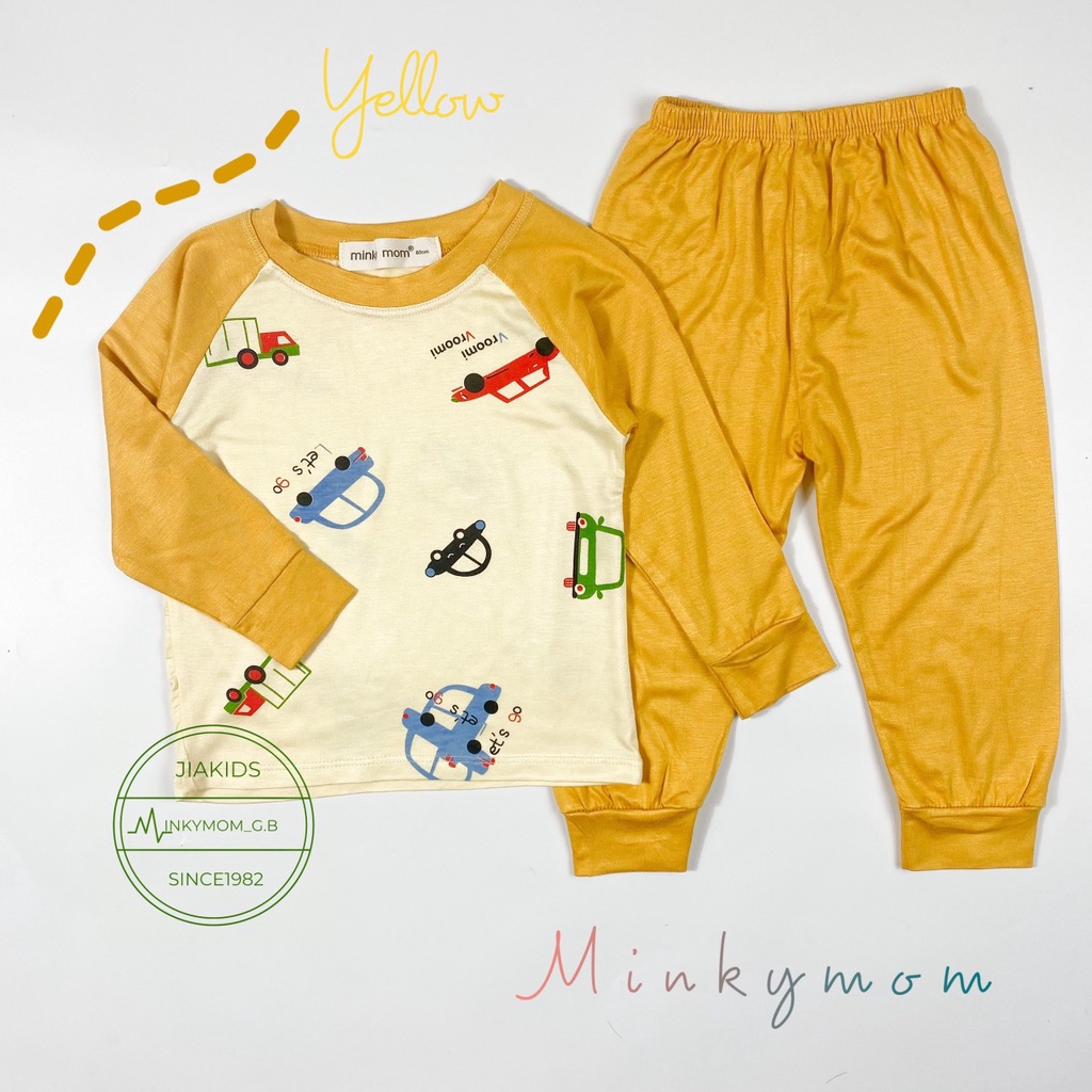 Đồ Bộ Dài Tay Bé Trai, Bé Gái Minky Mom Vải Thun Lạnh Tay Màu Hoạ Tiết Con Vật, Hình Con Vật, Bộ Mặc Nhà Cho Bé - AN.KID