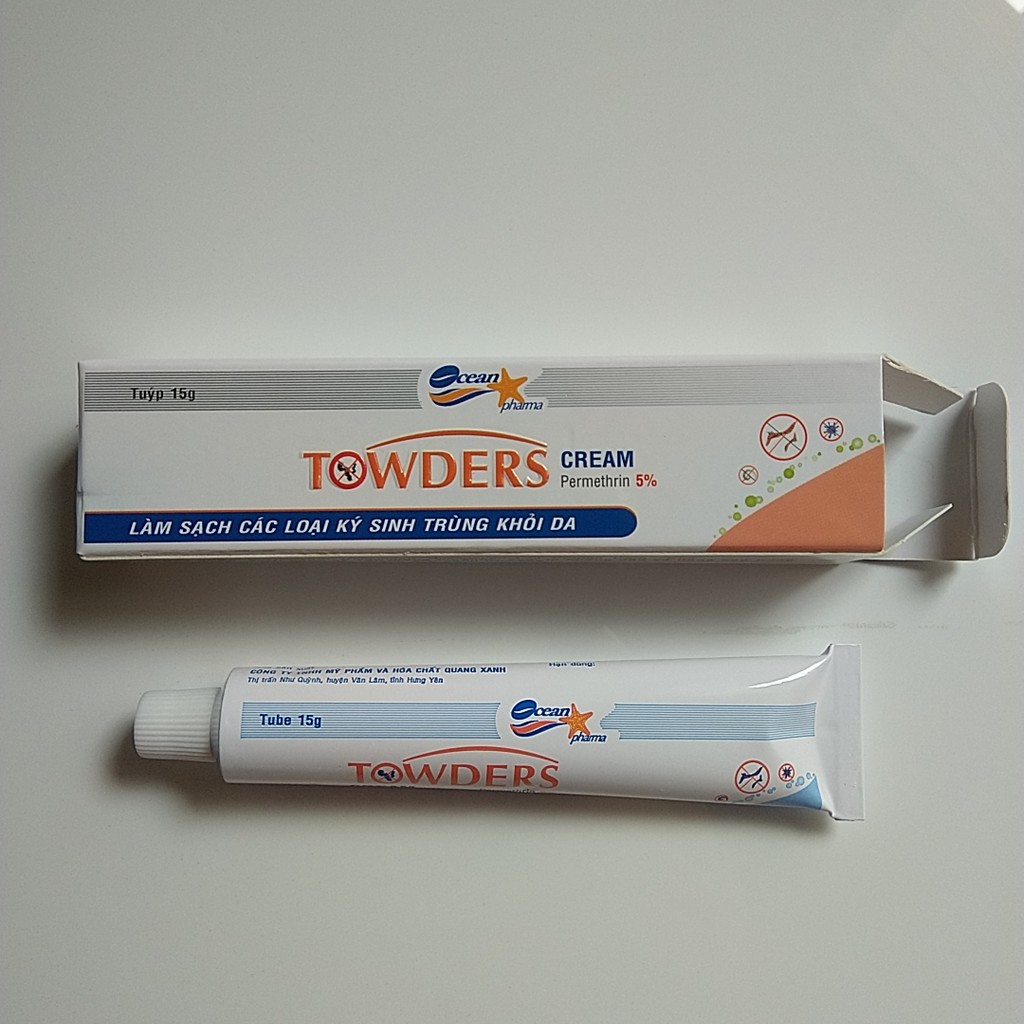 Kem Bôi Ngứa Ghẻ Towders Cream  DATE 2025 Kem Loại Bỏ Các Loại Rận Mu Và Làm Sạch Kí Sinh Trùng Khỏi Da Tuýp 15g