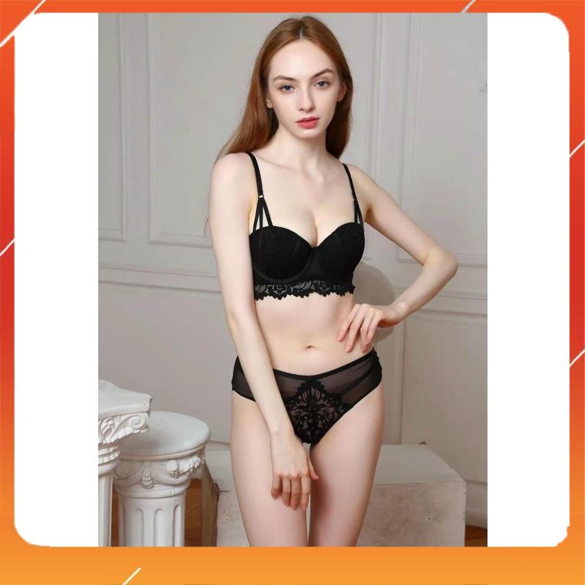 Set bộ đồ lót ren cao cấp áo có gọng cup ngang đệm mút vừa cực sang chảnh B14920