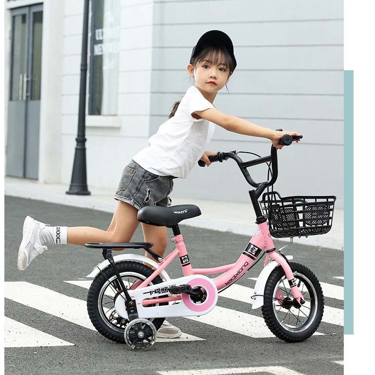 Xe đạp trẻ em, xe đạp bé gái Kaqixiong bé gái duyên dáng và nữ tính hơn size 18 cho bé từ 6-8t
