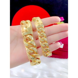Lắc tay nam lẫn nữ kiểu chạm mạ vàng 18 cao cấp lắc có đủ size