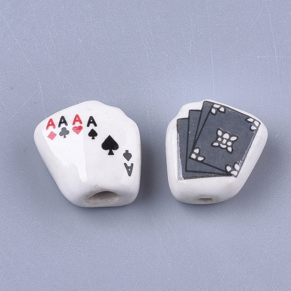 Hạt xâu bằng sứ nhiều hình dáng 16x15x8mm lỗ xâu 1.6mm dùng để làm đồ thủ công