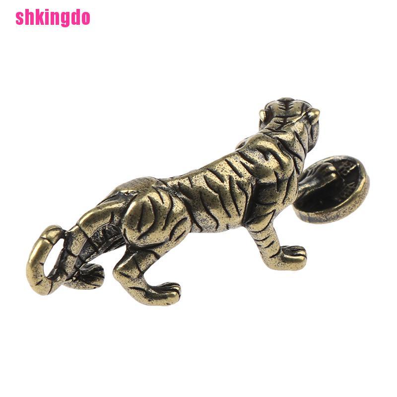 Tượng hình con hổ bằng đồng thau phong cách Trung Hoa dành cho trang trí bàn làm việc